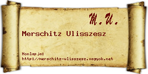 Merschitz Ulisszesz névjegykártya